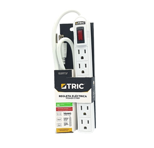 [T-1007] REGLETA 6 TOMAS  (ON/OFF) 90CM 125V/13A
