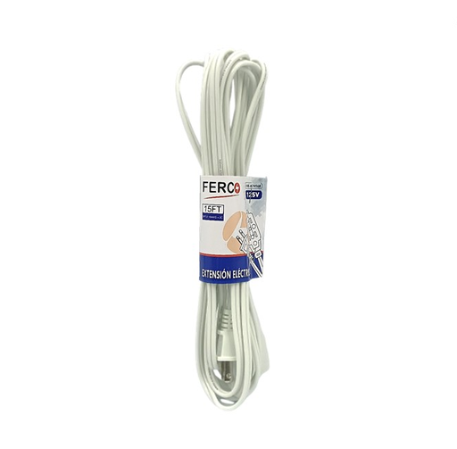 [F38-A74568] FERCO EXTENSION ELECTRICA 15 FT(APROX 4.57MTS) BLANCA 125V/13V