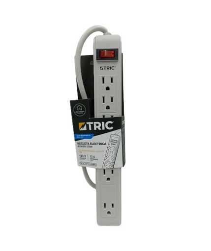[T-1307] TRIC REGLETA 6 TOMAS 70CM 125V/13A