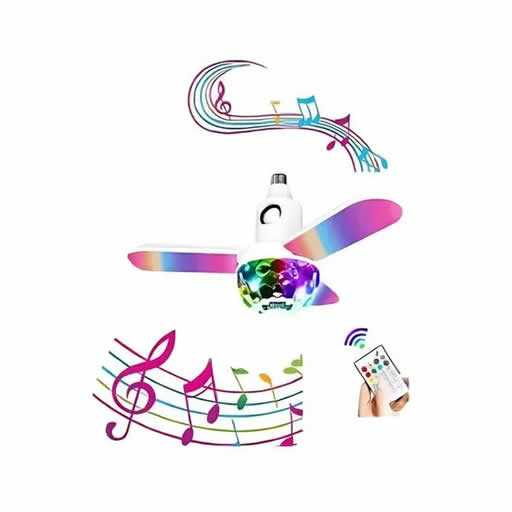 [LD-1293] BOMBILLO LED RGB PLEGABLE C/HOJA DE VENTILADOR C/BLUETOOH