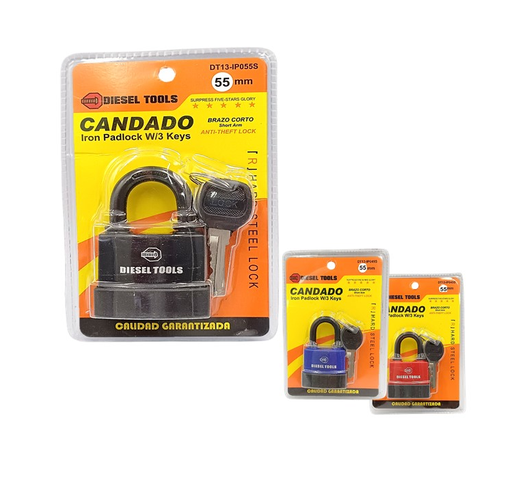 [DT13-IP055S] DIESEL TOOLS CANDADO DE HIERRO 55MM