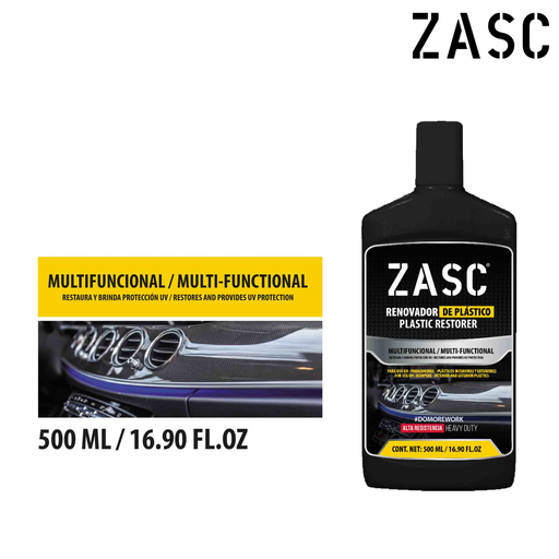 [Z-ZPPRP-500] ZASC LIMPIADOR Y RENOVADOR DE SUPERFICIE PLASTICA 500ML