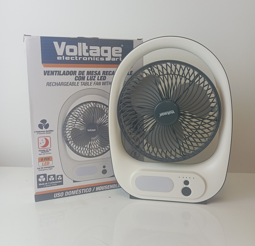 [VT-AVR-7] VOLTAGE VENTILADOR RECARGABLE DE MESA C/ LUZ LED