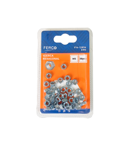 [F14-12834] FERCO TUERCA METALICAS HEXAGONALES 5MM