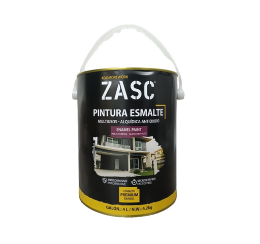 [Z-EPMA4L-BK] ZASC PINTURA ESMALTE GALON NEGRO PREMIUN CLASE A
