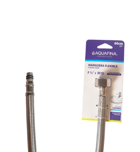 [A-RTS60-F1/2XM10] AQUAFINA MANGUERA FLEXIBLE PARA BAÑO ACERO INOXIDABLE 1/2 X 7/8"
