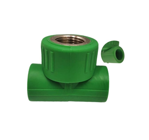 [04-FR-21657] TOYO TEE 1/2" X 1/2" HEMBRA C/ ROSCA METALICA (PPR) VERDE