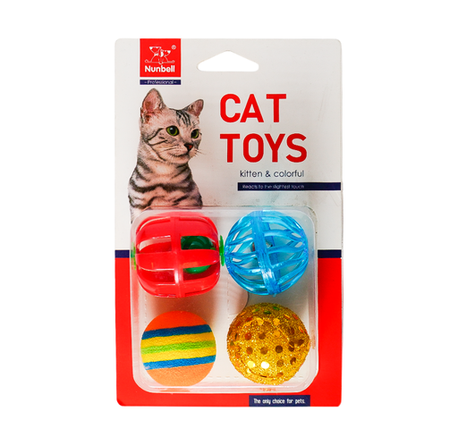 [YN2591] CAT TOYS PELOTA PARA GATOS 4 PACK