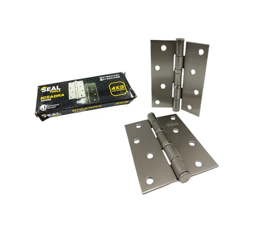 [ST-BS212SN] SEAL TOOLS BISAGRA RECTANGULAR ZINCADA 4" X 3" NIQUEL SATINADO