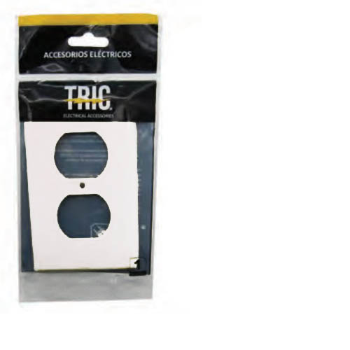 [T-SA5132VW] TRIC TAPA P/TOMACORRIENTE DOBLE BLANCO