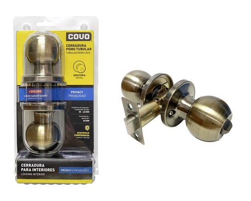 [DL-6872BK-AB] COVO CERRADURA DE BAÑO POMO SWITCH BRONC