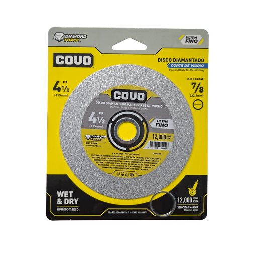 [CV-TGCD-115] COVO DISCO DIAMANTADO P/CORTE DE VIDRIO 4 1/2"