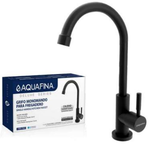 [A-5224B] AQUAFINA DELUXE GRIFO P/FREGADERO MONOMANDO ACERO INOX NEGRO MATE