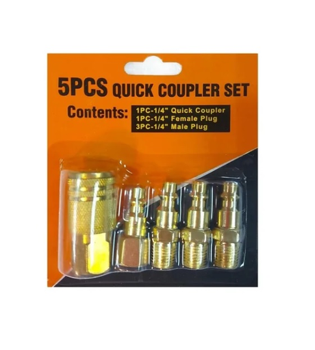 [PH-J75A] MAXI TOOLS ACOPLES P/COMPRESOR 5 PCS BRONCE